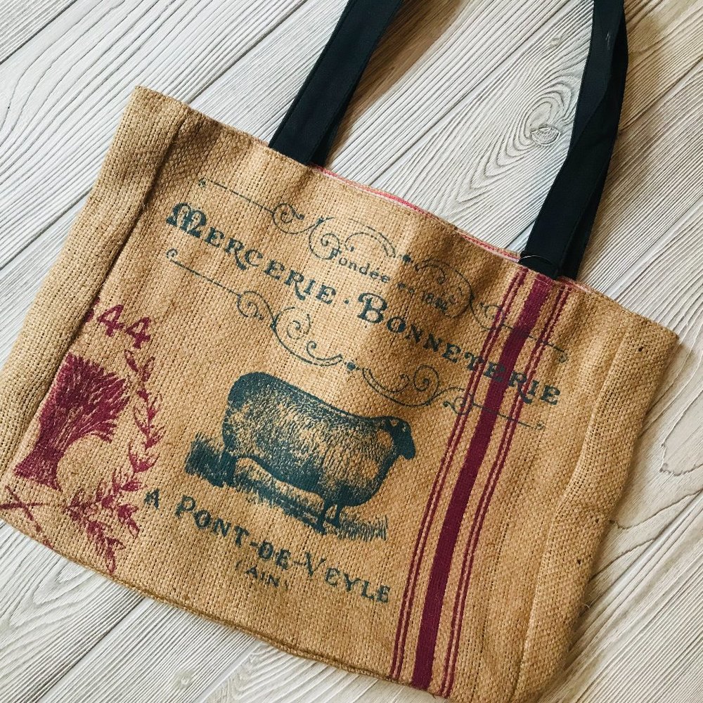 Burlap Graphic tote